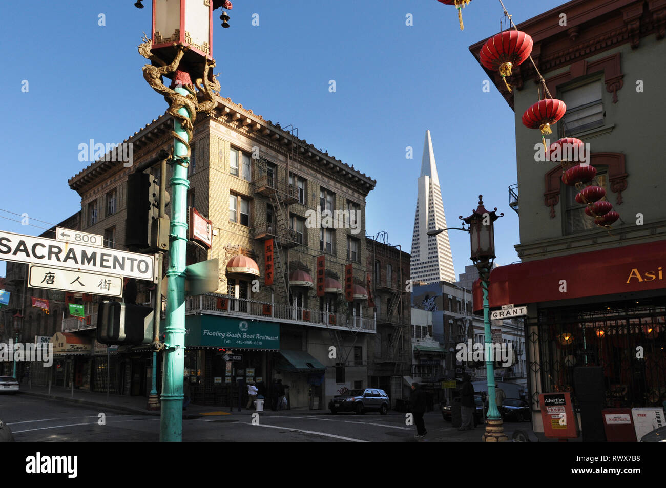 Chinatown sacramento street san francisco hi-res stock photography and