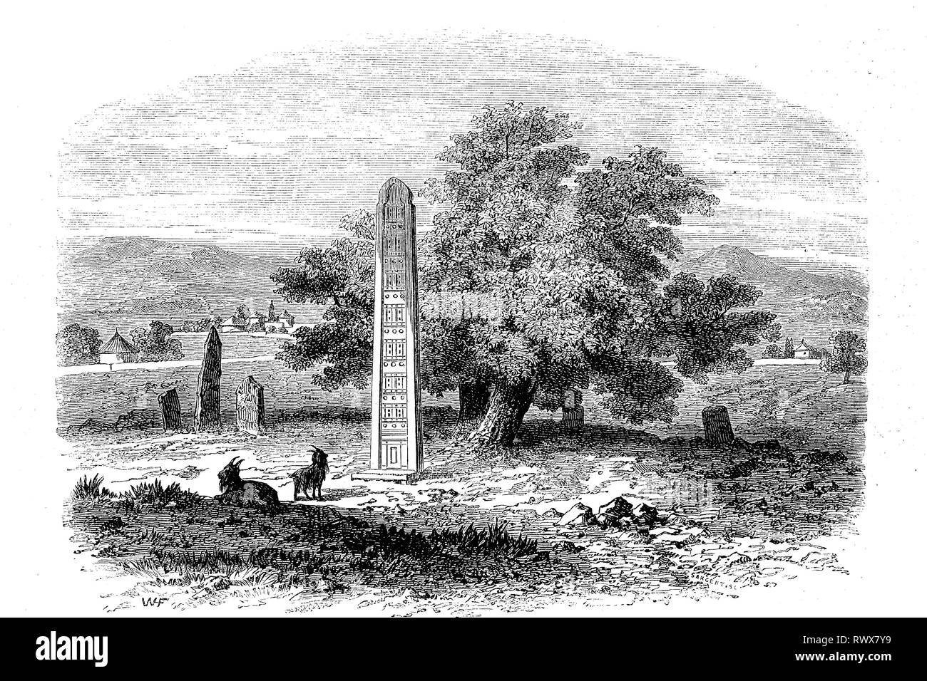 der Obelisk von Axum, Aksum, in Abessinien, heute Äthiopien  /  the obelisk of axum, aksum, in abyssinia, today ethiopia Stock Photo