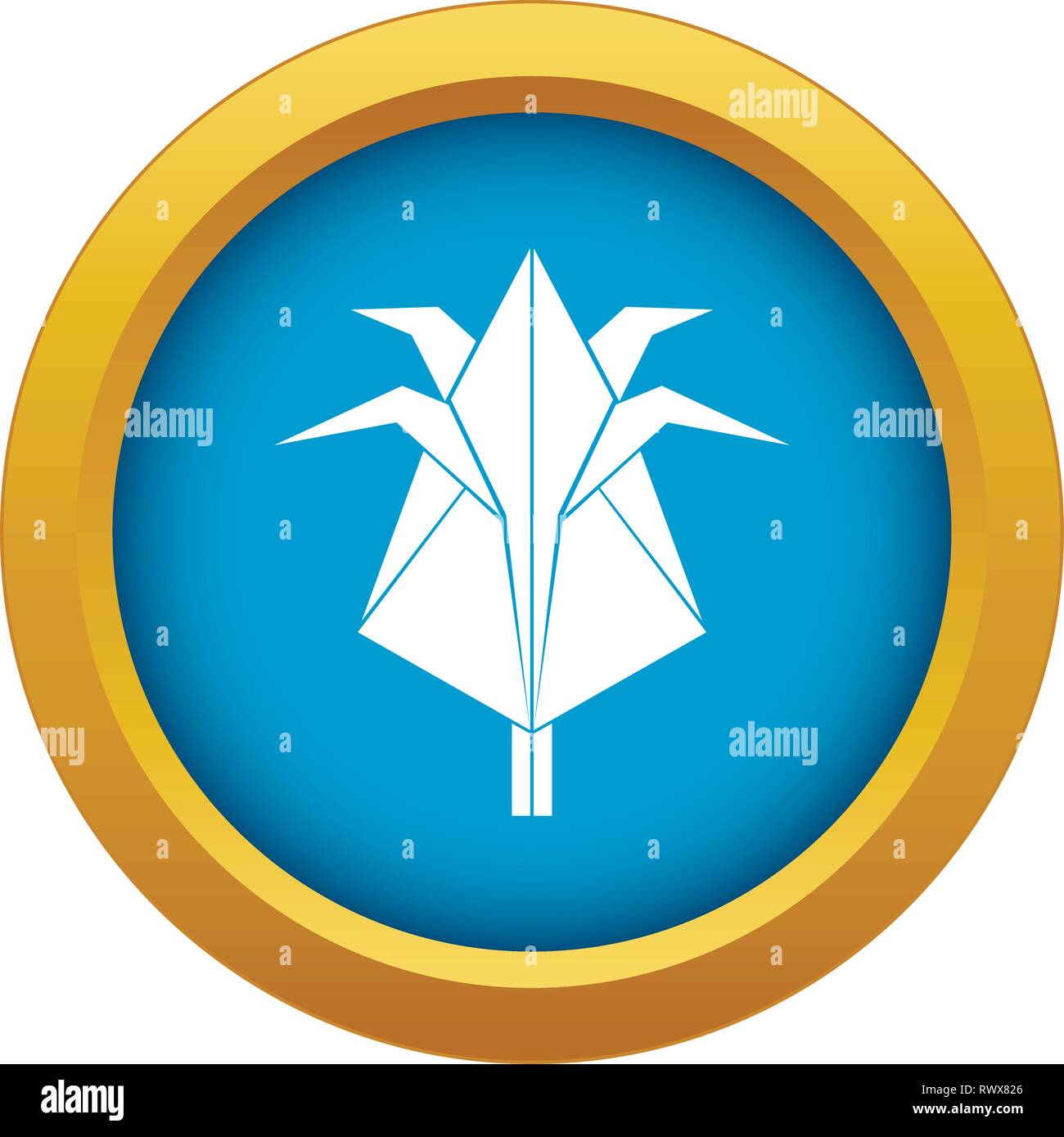 Origami flower icon blue vector isolated Stock Vector Image & Art - Alamy