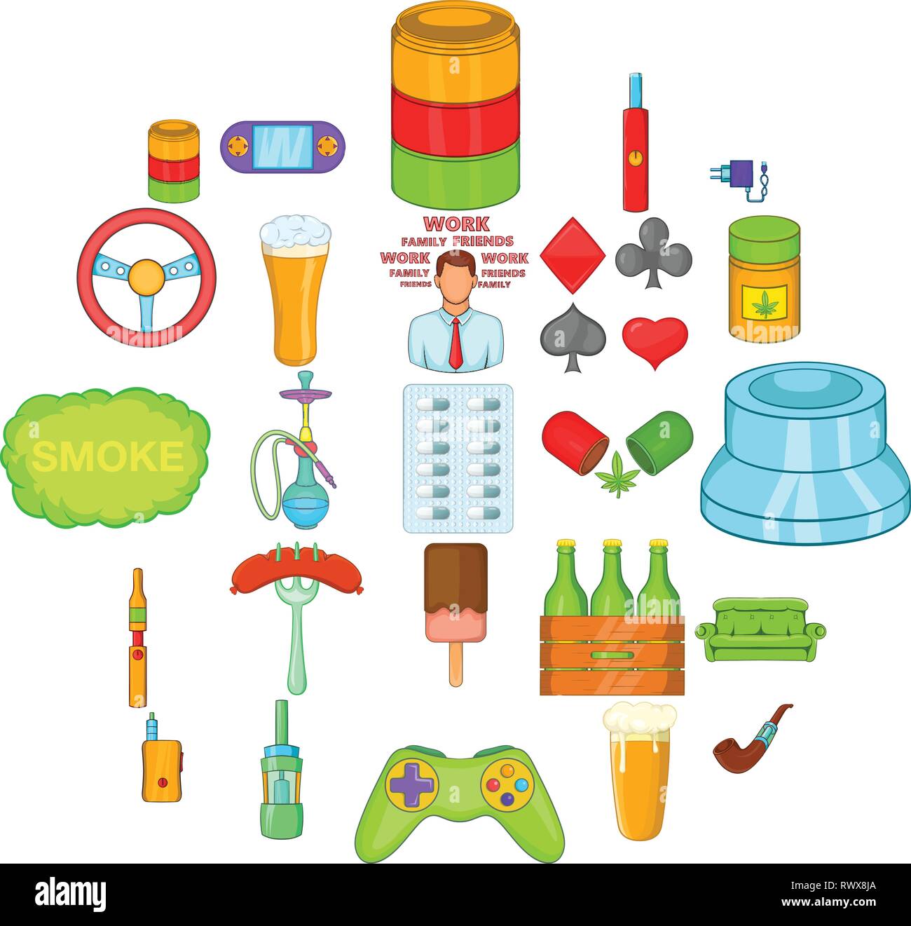 Compulsive habit Stock Vector Images - Alamy