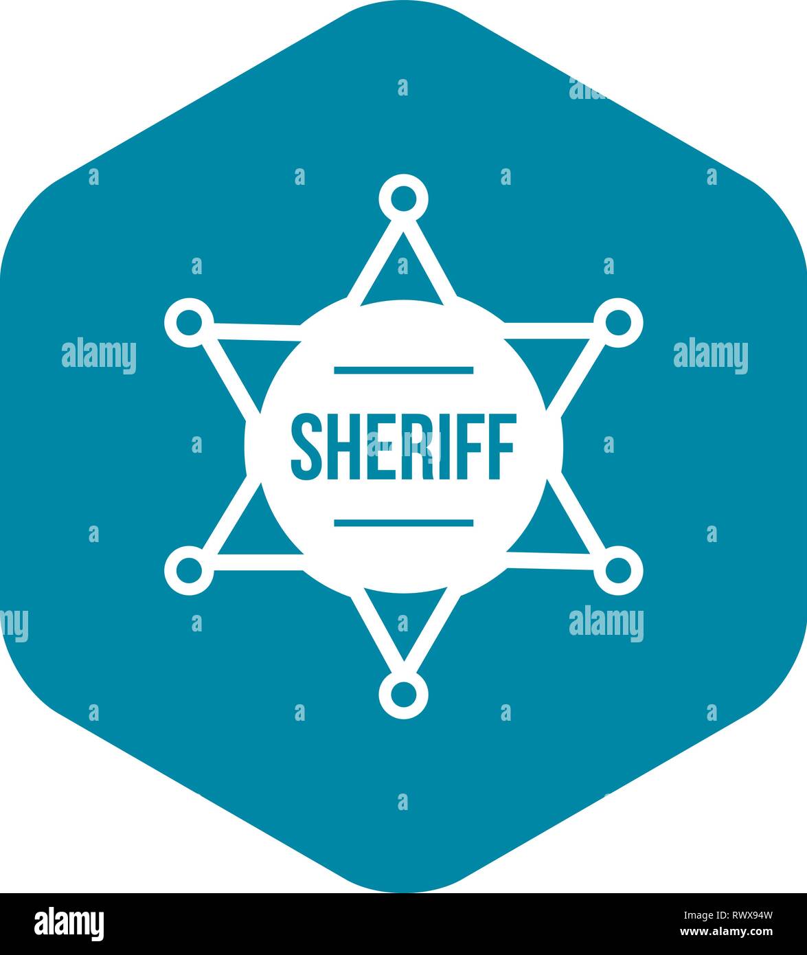 Sheriff badge icon, simple style Stock Vector Image & Art - Alamy