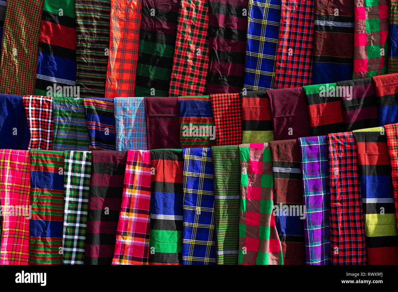 Karamojong blankets at the Moroto cattle market, Uganda Stock Photo Alamy