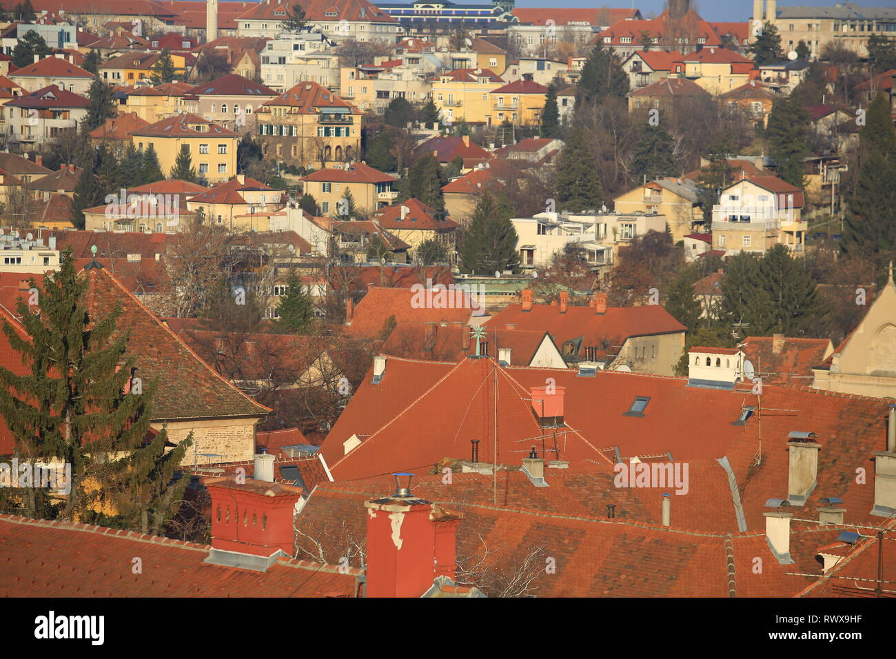 zagreb rooftop skyline Stock Photo - Alamy