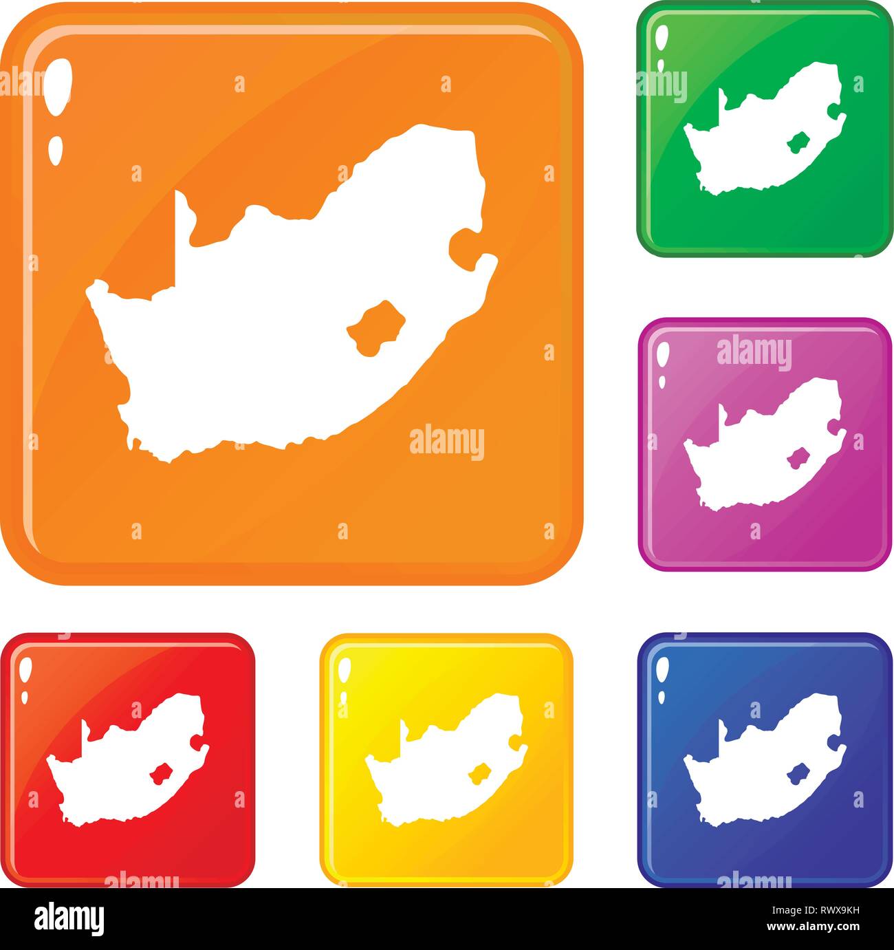 African map icons set vector color Stock Vector Image & Art - Alamy