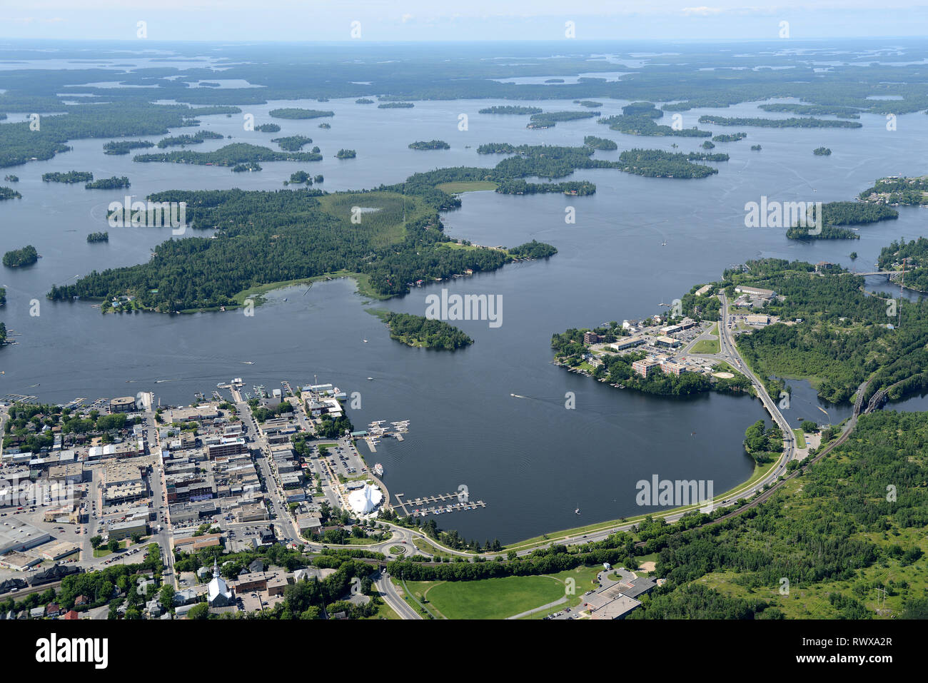 aerial, Kenora, Ontario, Canada Stock Photo