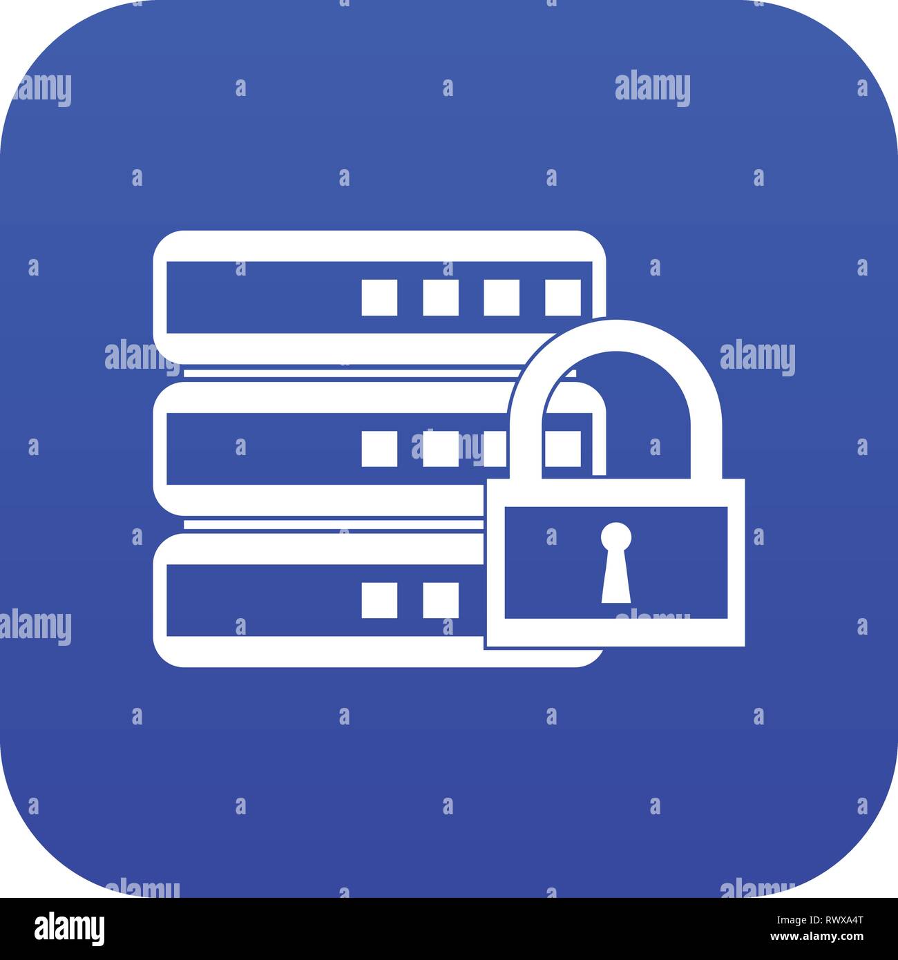 Database with padlock icon digital blue Stock Vector Image & Art - Alamy