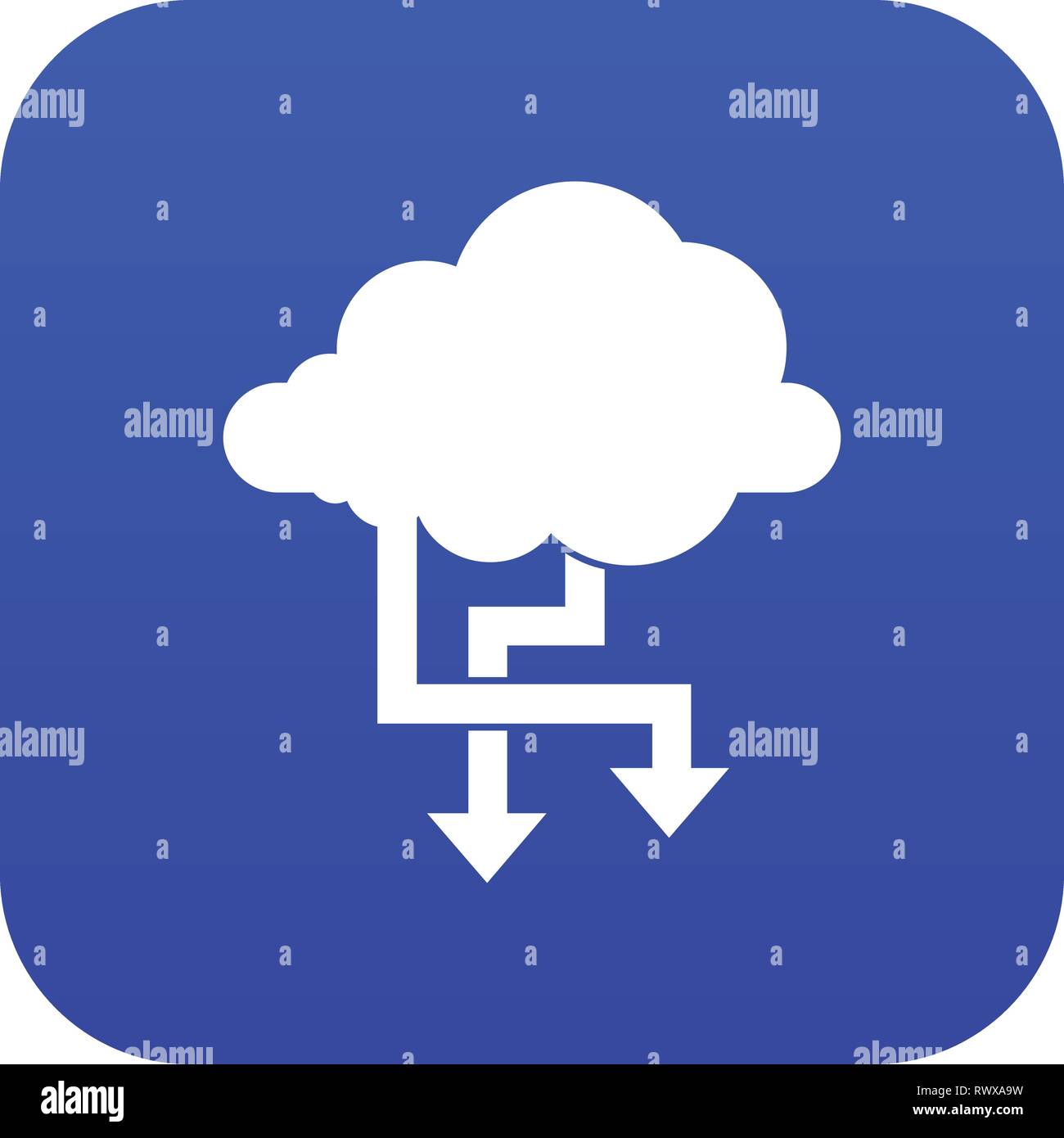 Cloud and arrows icon digital blue Stock Vector Image & Art - Alamy