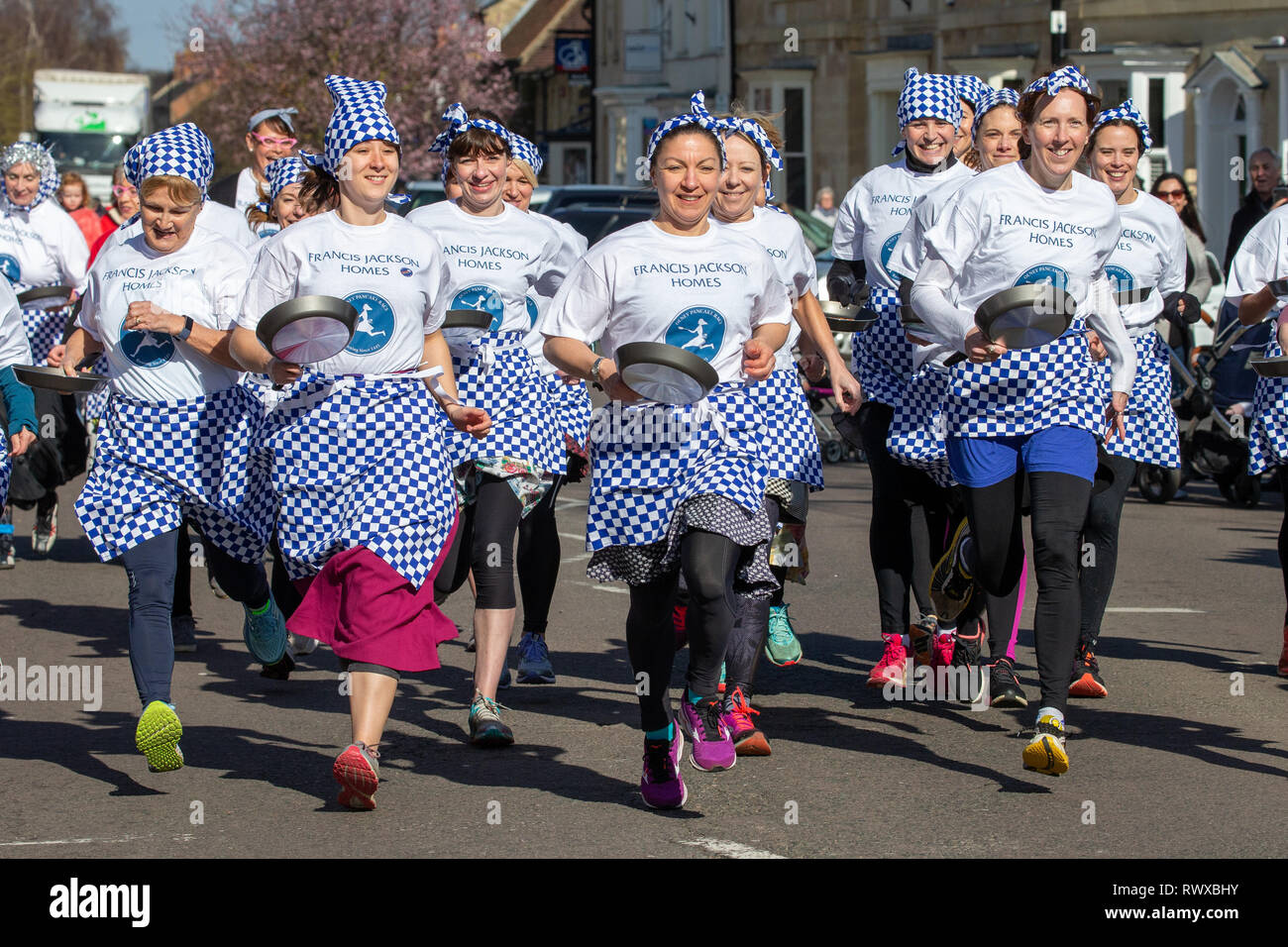 Picture dated March 5th shows the worlds oldest pancake race taking