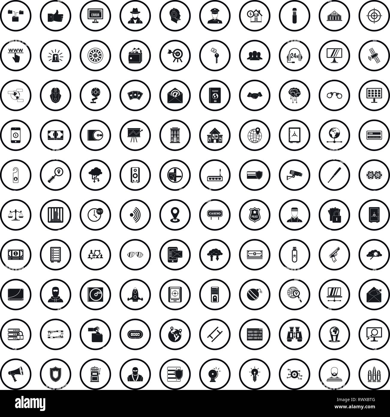 100 security icons set, simple style Stock Vector Image & Art - Alamy