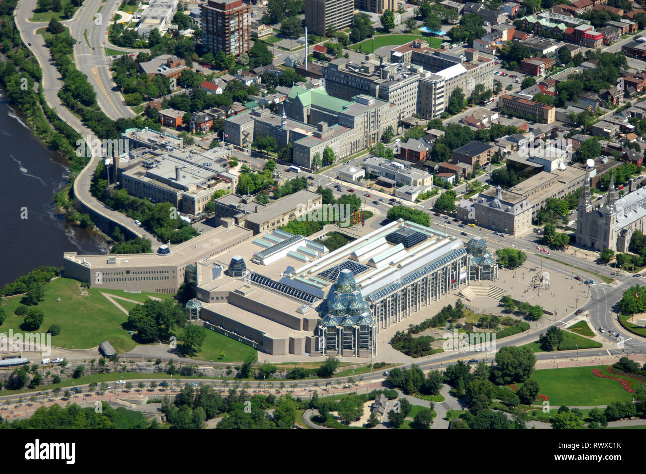 aerial, National Gallery, Ottawa, Ontario, Canada Stock Photo