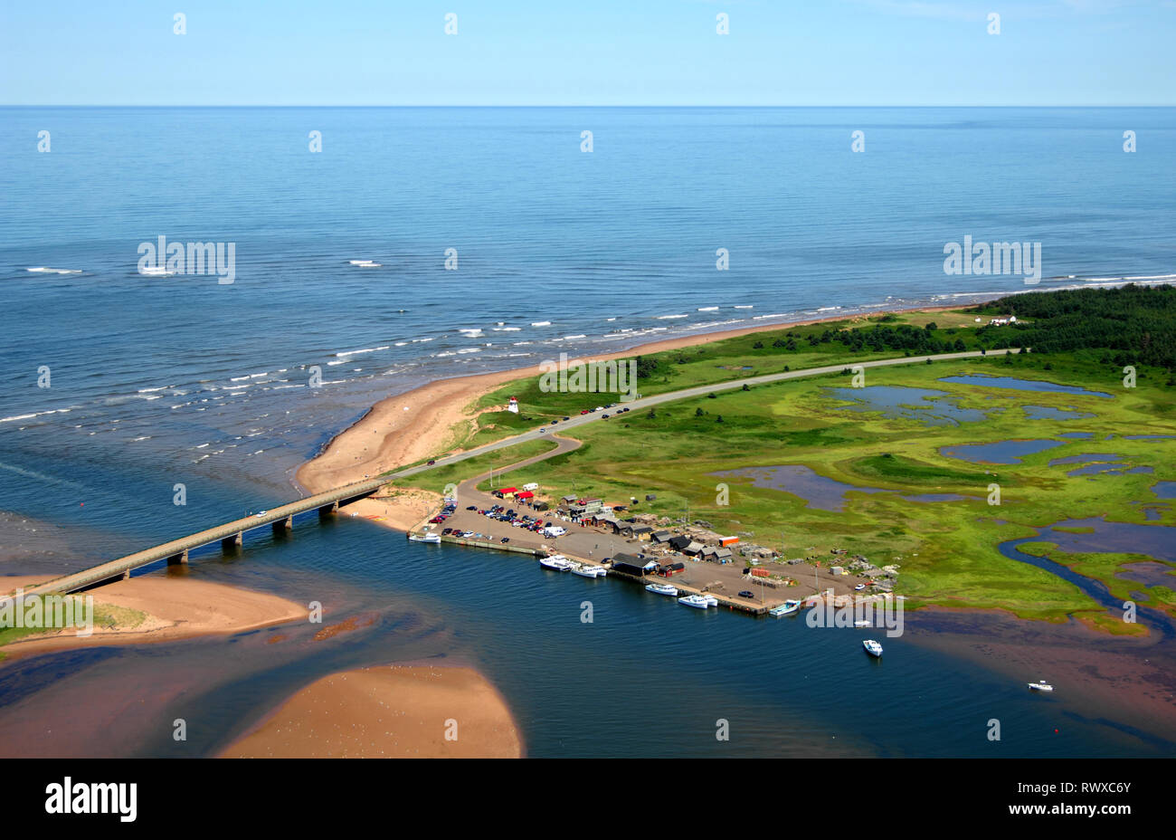 aerial, harbour, Covehead, PEI Stock Photo Alamy
