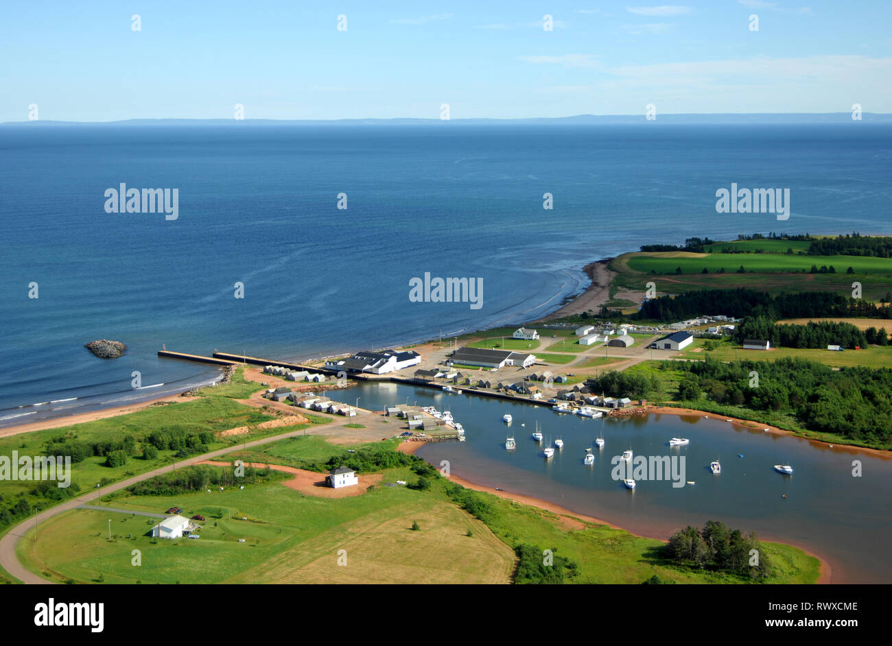 aerial, harbour, Graham Pond, PEI Stock Photo Alamy