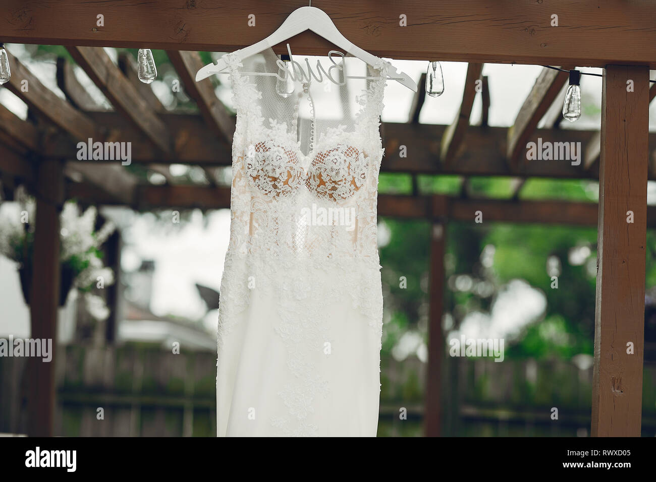 Elegant wedding dress Stock Photo Alamy