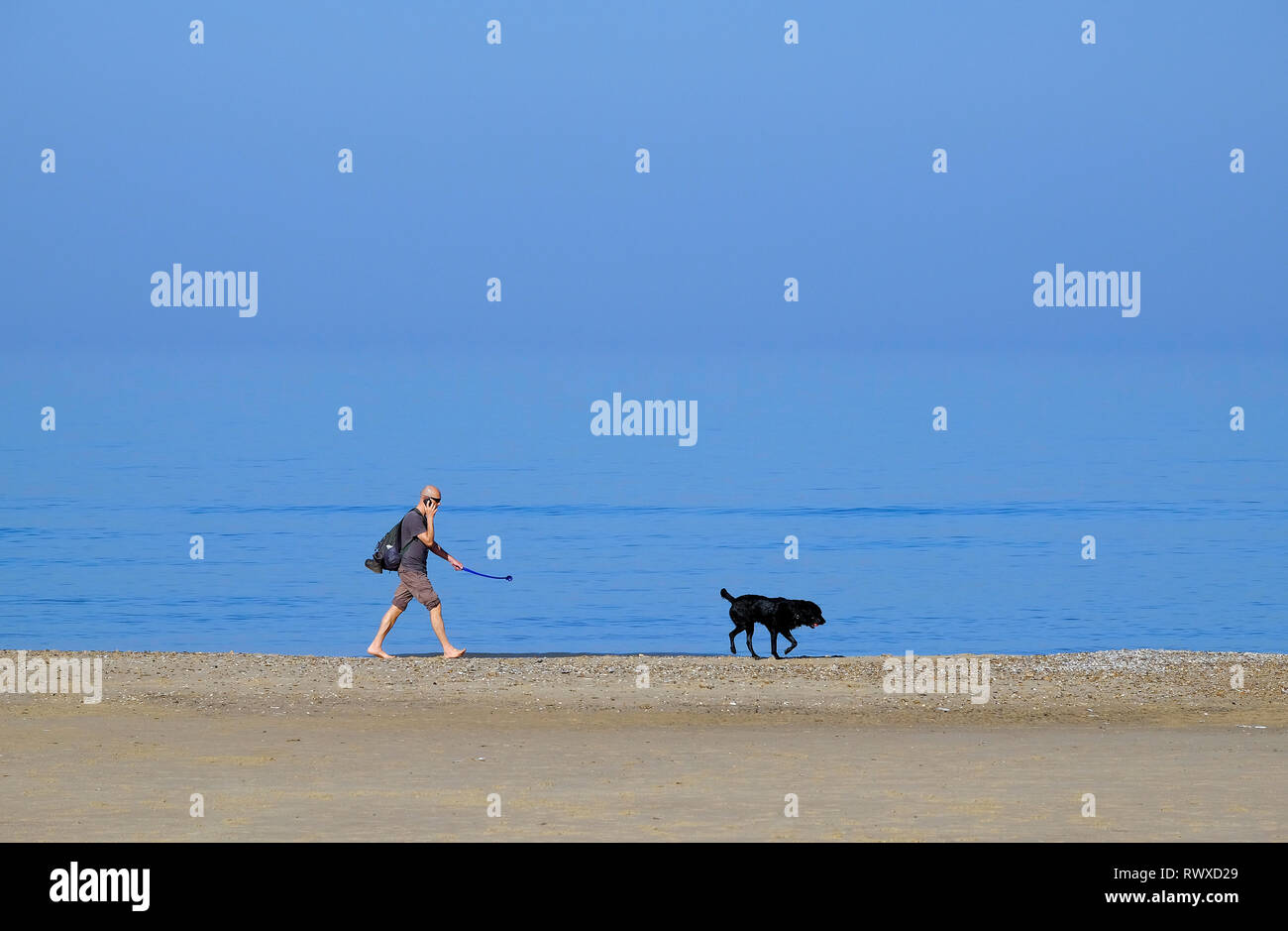 Person walking dog hi-res stock photography and images - Alamy