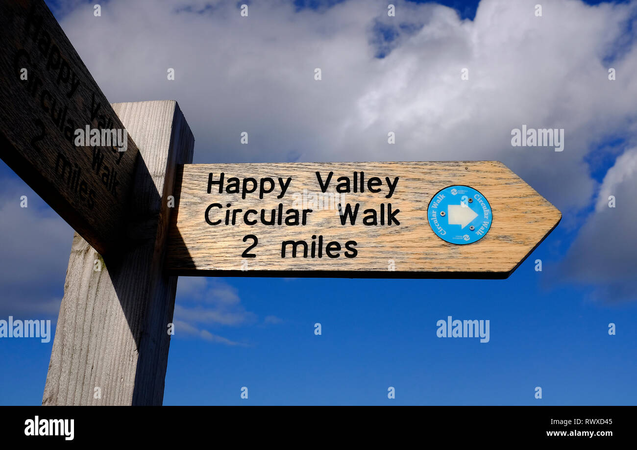 happy valley circular walk sign, cromer, north norfolk, england Stock Photo