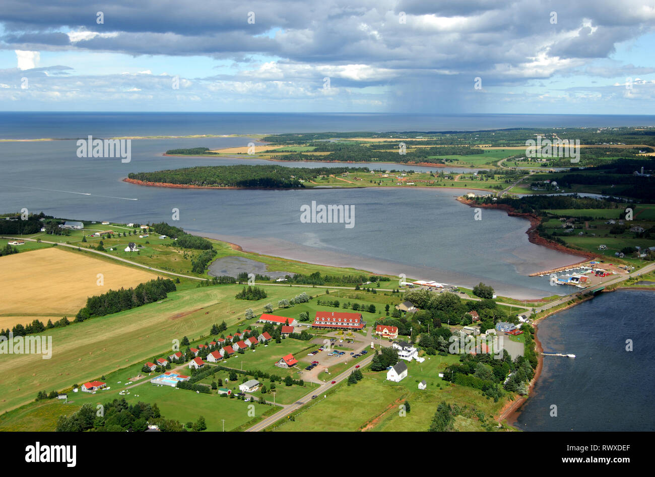 aerial, Stanley Bridge Resort, Stanley Bridge, PEI Stock Photo Alamy