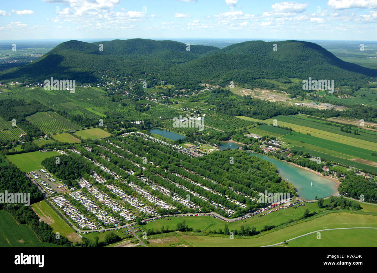 aerial, 'CampingdeRouville', MontStHillaire, Québec Stock Photo Alamy