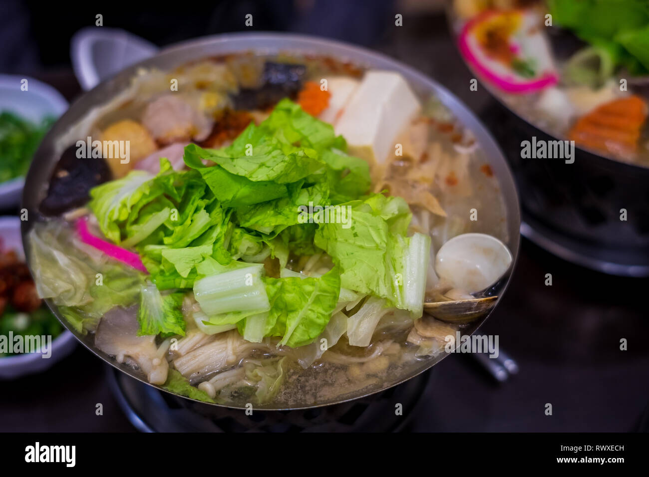 Hotpot in Taiwanese style. Hot pot is one of the most common street