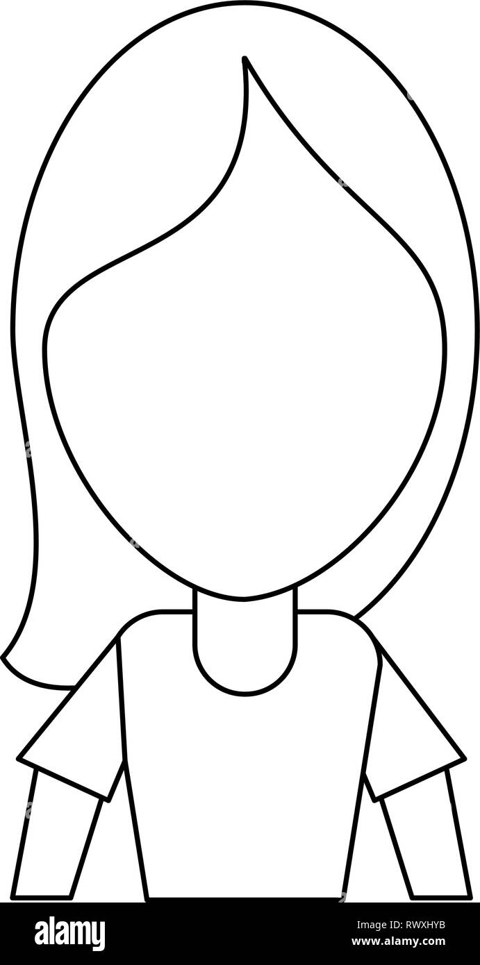 Woman faceless profile icon graphic Black and White Stock Photos ...