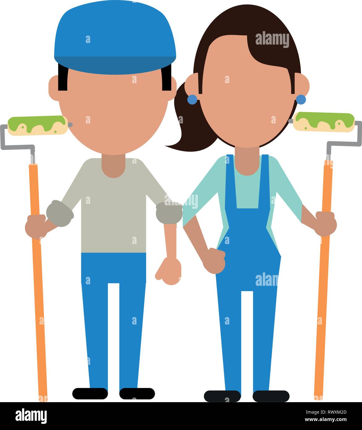 Construction workers avatars Stock Vector Image & Art - Alamy