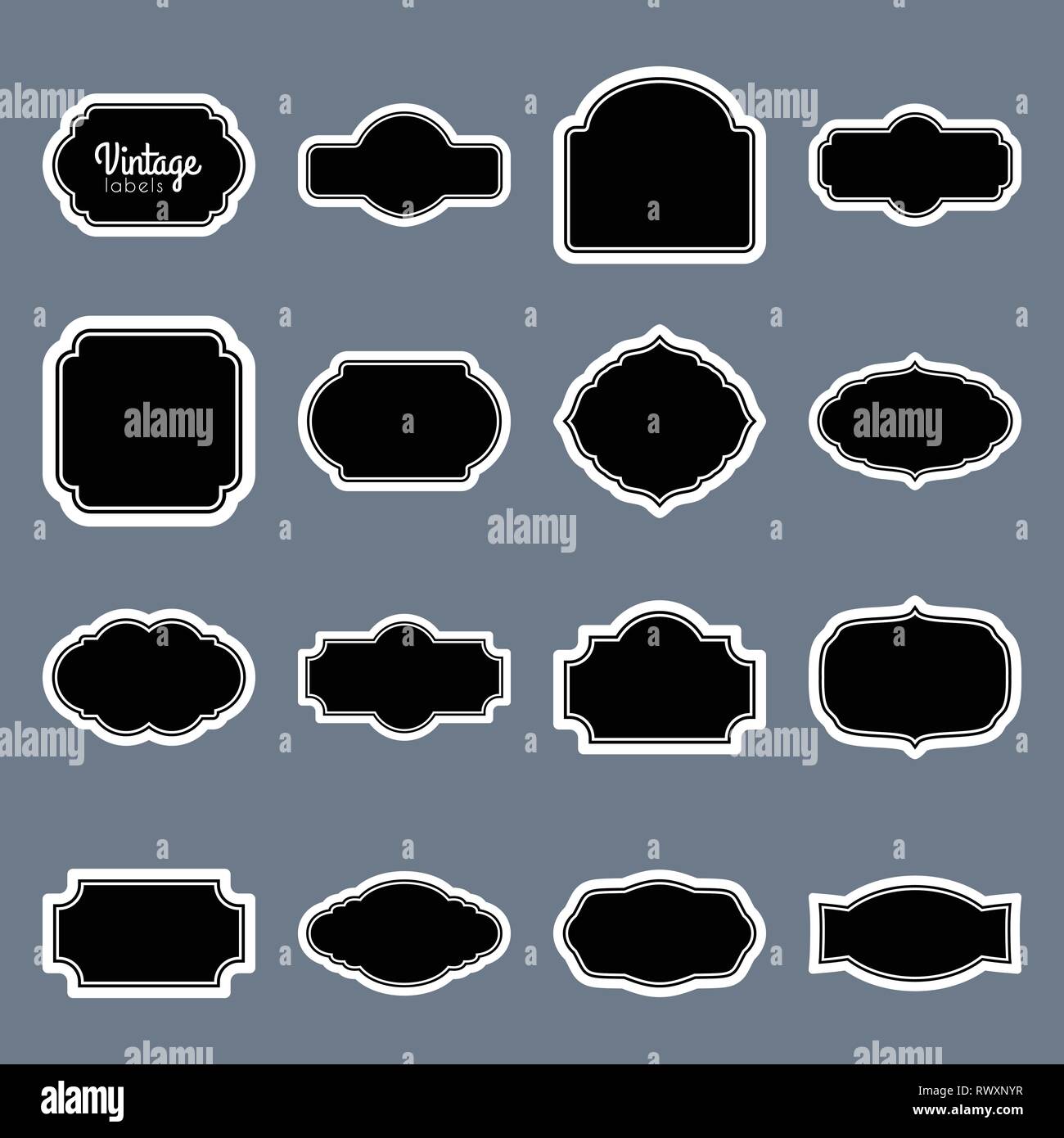 Vector vintage labels set. Frames for design Stock Vector