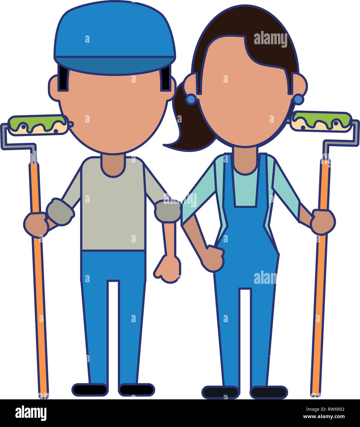 Construction workers avatars Stock Vector Image & Art - Alamy