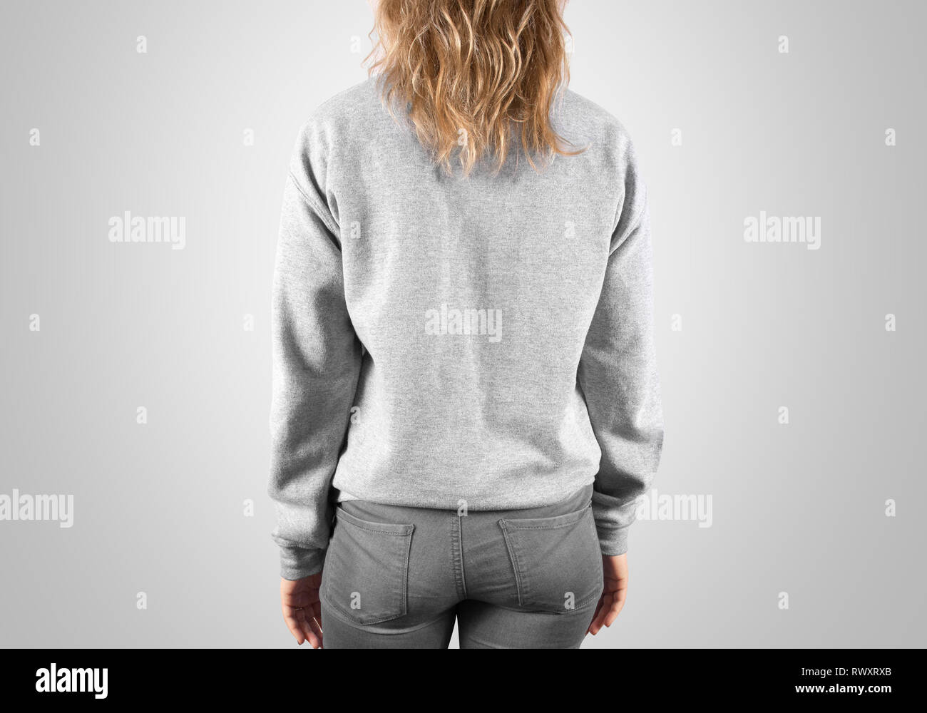 Download Blank Sweatshirt Mock Up Back Side View Isolated Clipping Path Female Wear Plain Hoodie Mockup Hoody Design Presentation Clear Loose Model Jumpe Stock Photo Alamy