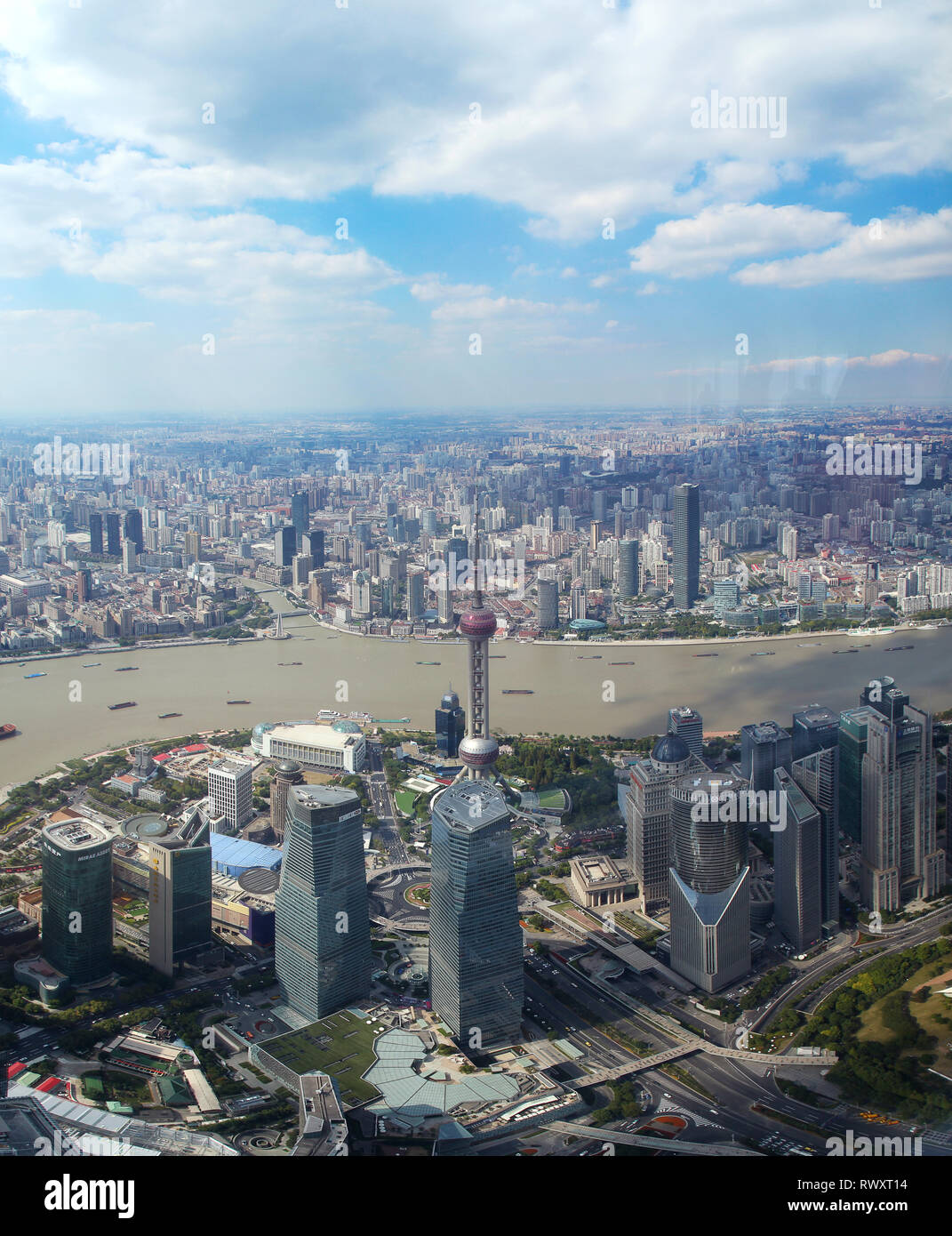 Shanghai city skyline aerial hi-res stock photography and images - Alamy