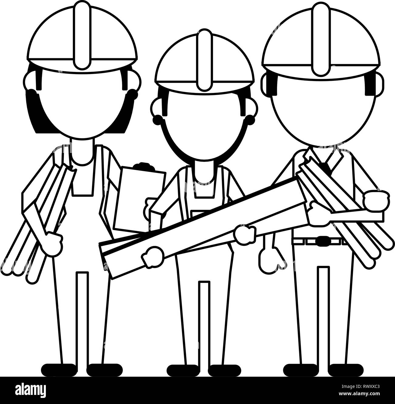 Industrial workers cartoon Black and White Stock Photos & Images - Alamy