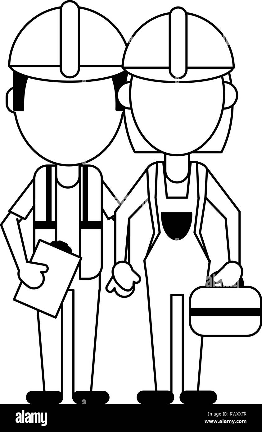Industrial workers cartoon Black and White Stock Photos & Images - Alamy