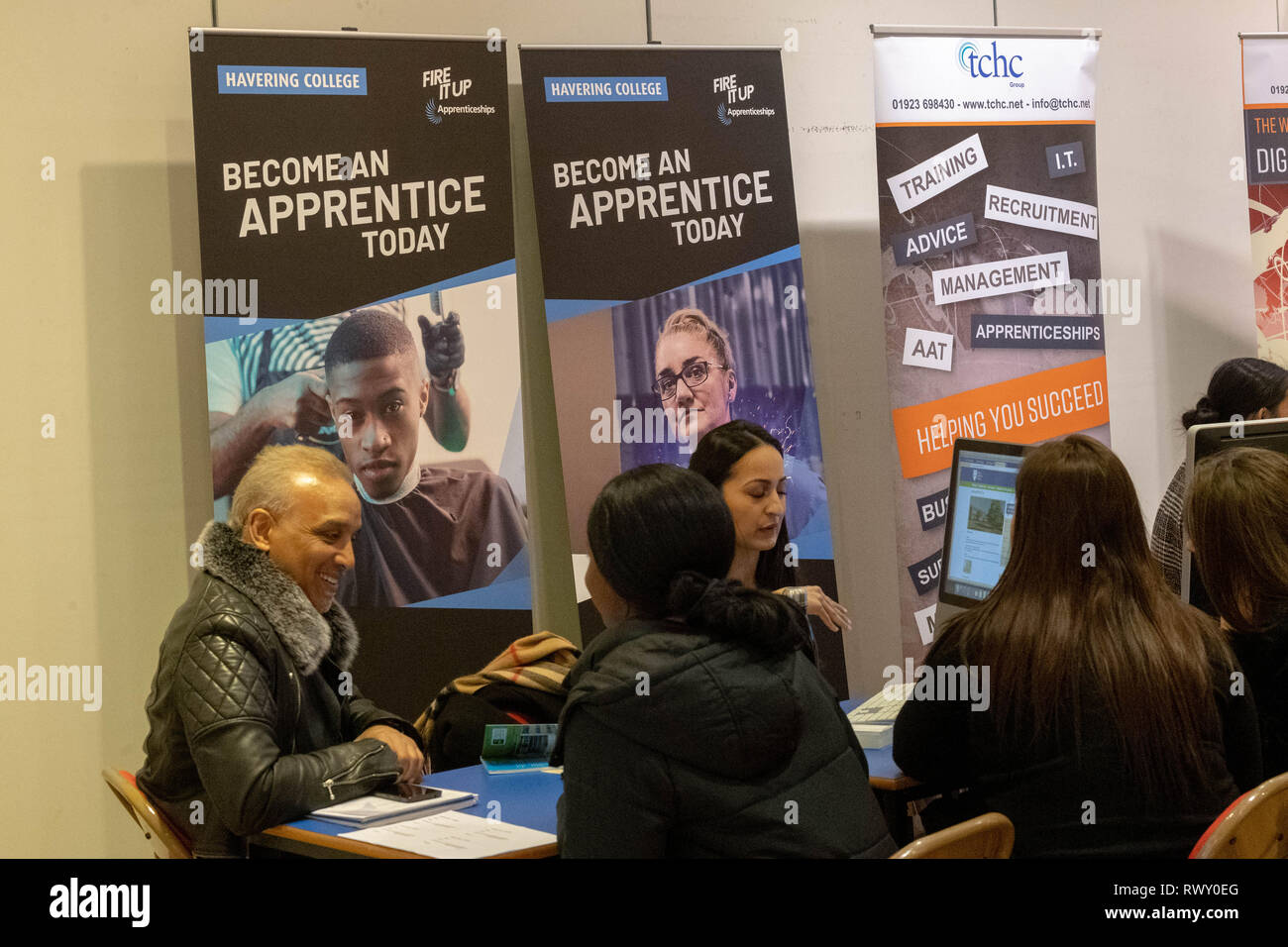 Brentwood, Essex, UK. 7th March 2019. Pop-up Shop for Apprenticeships shop during National Apprenticeship Week 4th-9th March 2019 in the Baytree Center Brentwood Essex Credit: Ian Davidson/Alamy Live News Stock Photo