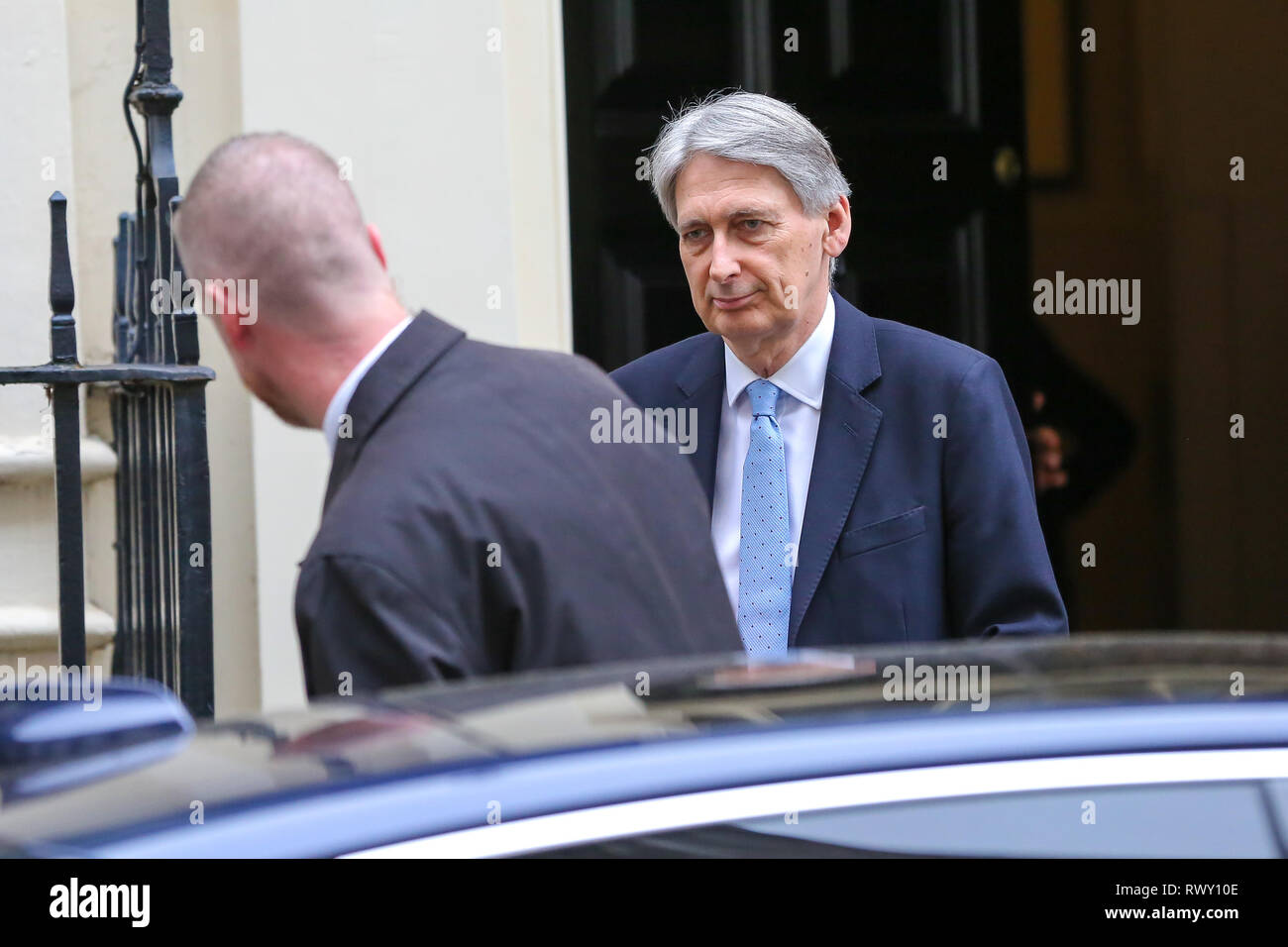 Philip Hammond, the Chancellor seen departing from Number 11 Downing Street to attend Prime Minister's Questions (PMQs) in the House of Commons. Stock Photo