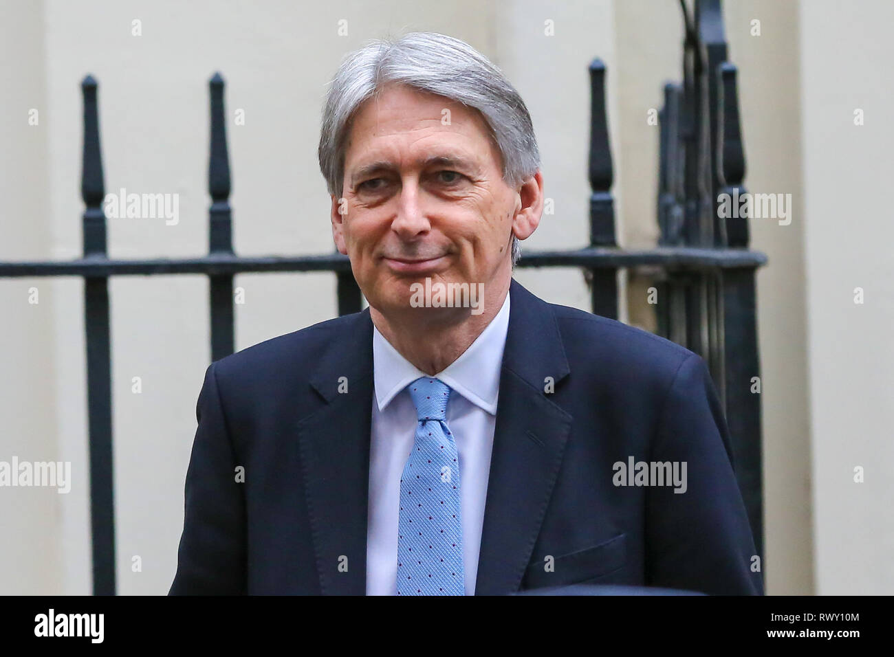 Philip Hammond, the Chancellor seen departing from Number 11 Downing Street to attend Prime Minister's Questions (PMQs) in the House of Commons. Stock Photo