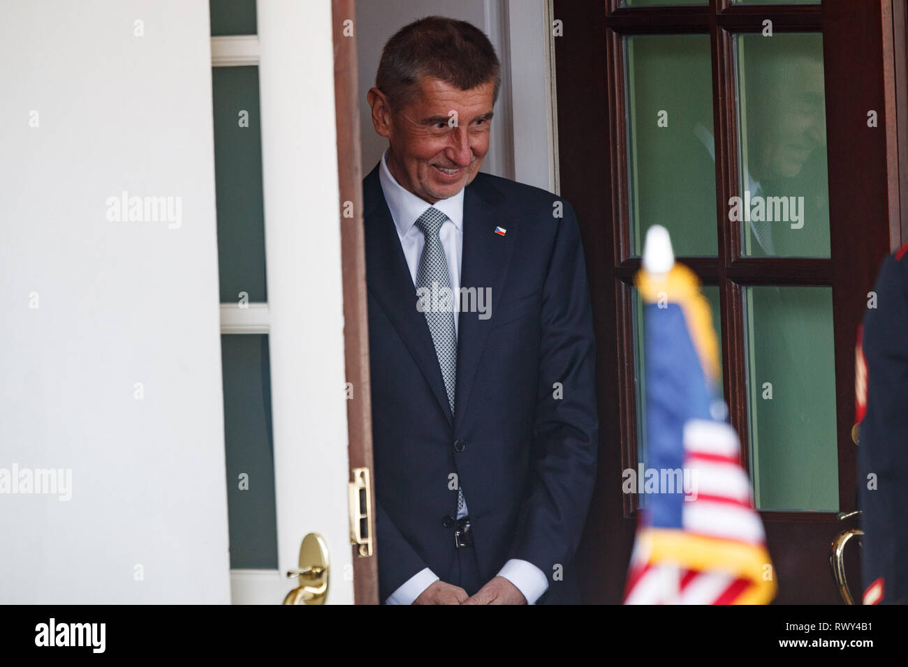 Washington, United States Of America. 07th Mar, 2019. Czech Republic Prime Minister Andrej Babiö departs the White House in Washington, District of Columbia on Thursday, March 7, 2019. Credit: Ting Shen/CNP | usage worldwide Credit: dpa/Alamy Live News Stock Photo