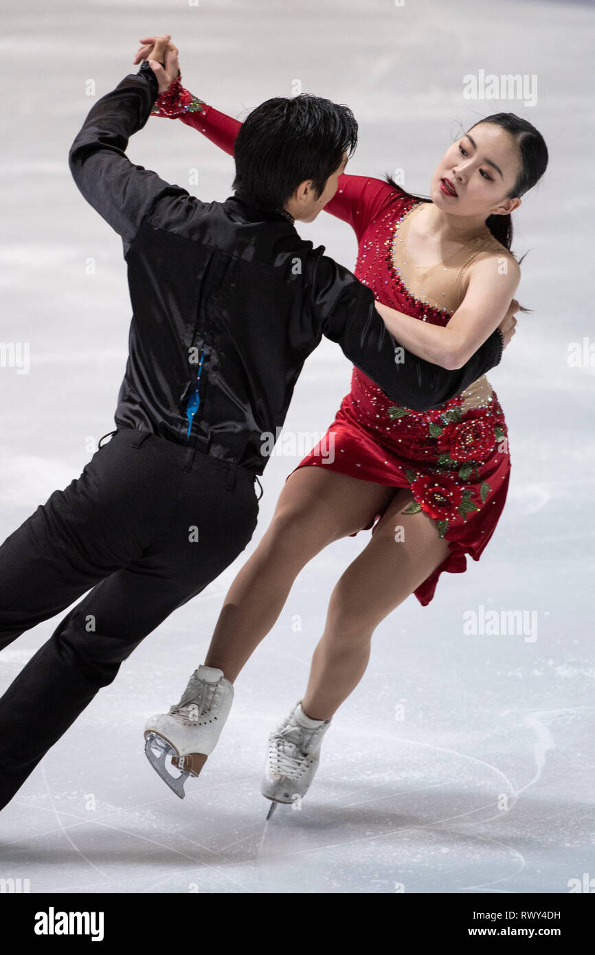 Ayumi Takanami/Yoshimitsu Ikeda of Japan during the ISU World Junior