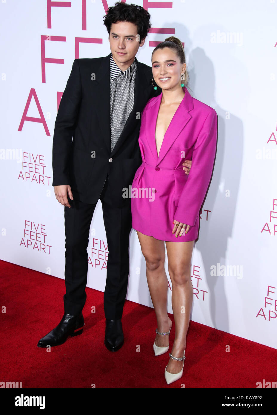 Westwood, United States. 07th Mar, 2019. WESTWOOD, LOS ANGELES, CA, USA - MARCH 07: Actor Cole Sprouse and actress Haley Lu Richardson arrive at the Los Angeles Premiere Of Lionsgate's 'Five Feet Apart' held at the Fox Bruin Theatre on March 7, 2019 in Westwood, Los Angeles, California, United States. (Photo by Xavier Collin/Image Press Agency) Credit: Image Press Agency/Alamy Live News Stock Photo