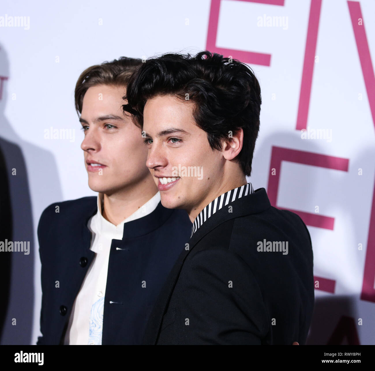 Westwood, United States. 07th Mar, 2019. WESTWOOD, LOS ANGELES, CA, USA - MARCH 07: Cole Sprouse, Dylan Sprouse arrive at the Los Angeles Premiere Of Lionsgate's 'Five Feet Apart' held at the Fox Bruin Theatre on March 7, 2019 in Westwood, Los Angeles, California, United States. (Photo by Xavier Collin/Image Press Agency) Credit: Image Press Agency/Alamy Live News Stock Photo