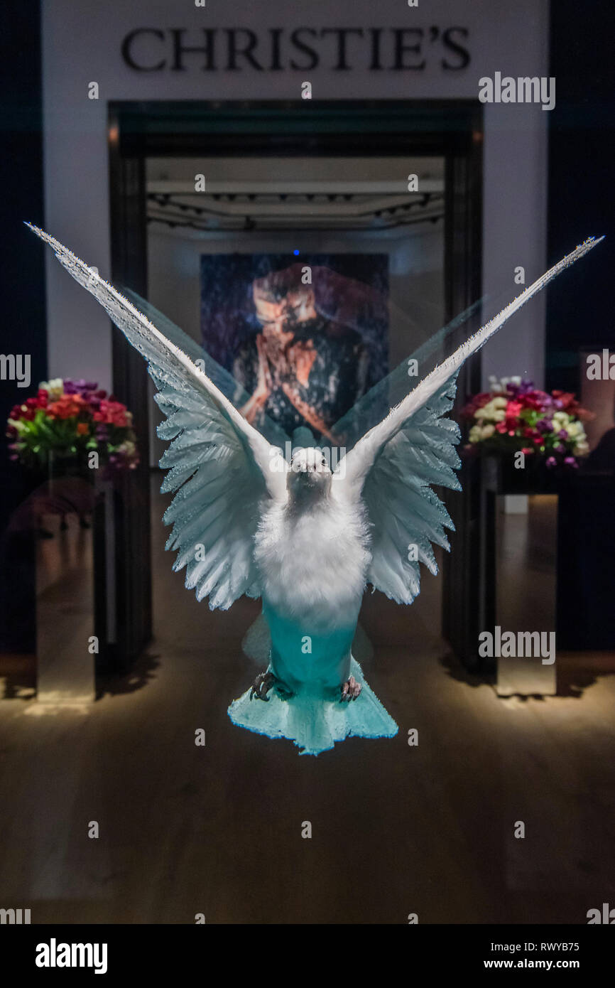 STRICTLY EMBARGOED UNTIL 23:00PM ON FRIDAY 8TH MARCH 2019. Christie's King Street, London, UK. 8th Mar, 2019. Damien Hirst, The Incomplete Truth, Executed in 2006, est £1-1.5m - Christie's presents an exhibition of works from its upcoming The George Michael Collection Evening and Online Auctions, on view to the public from 9-15 March 2019. Credit: Guy Bell/Alamy Live News Stock Photo