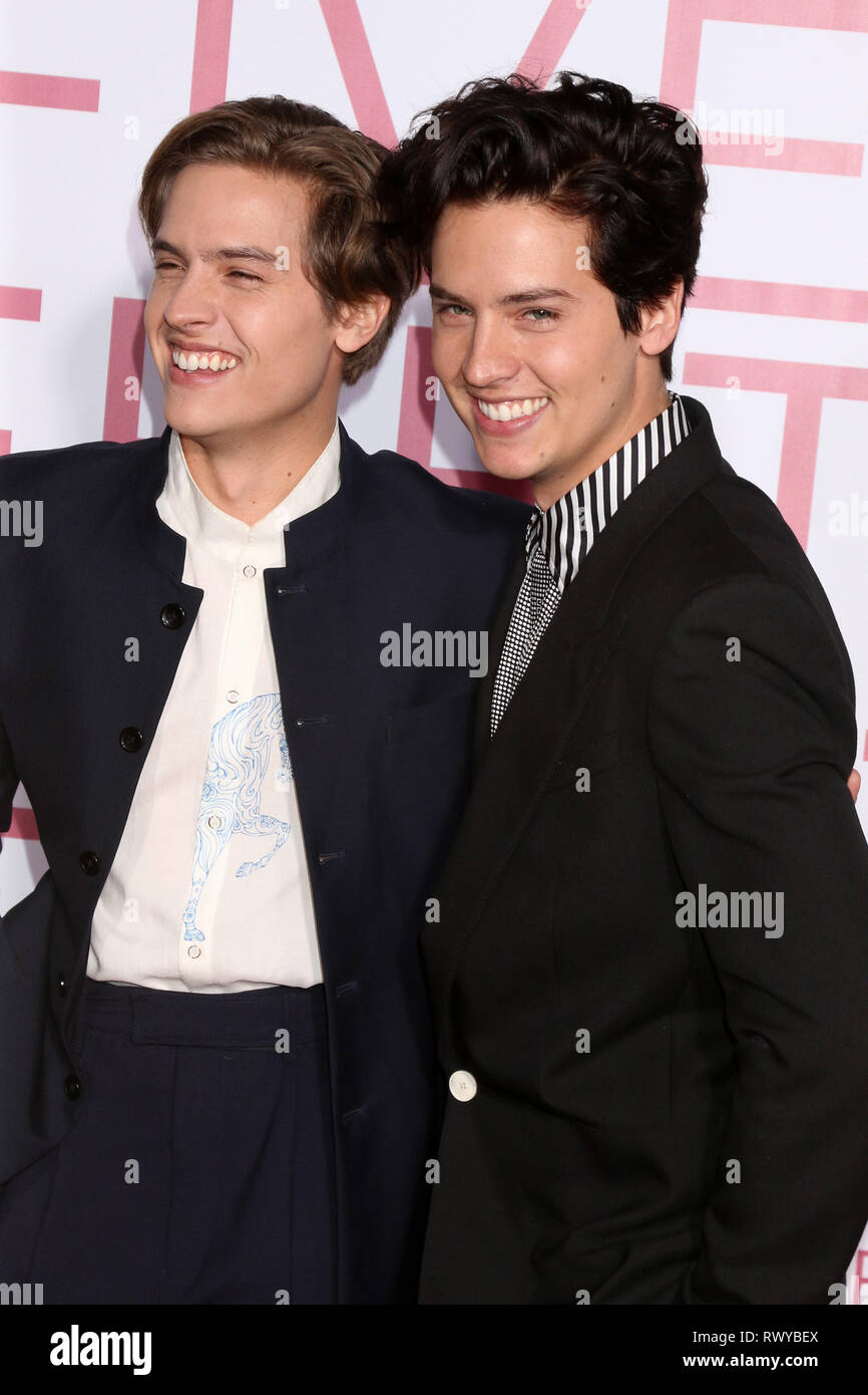March 7, 2019 - Westwood, CA, USA - LOS ANGELES - MAR 7:  Dylan Sprouse, Cole Sprouse at the ''Five Feet Apart'' Premiere at the Bruin Theater on March 7, 2019 in Westwood, CA (Credit Image: © Kay Blake/ZUMA Wire) Stock Photo