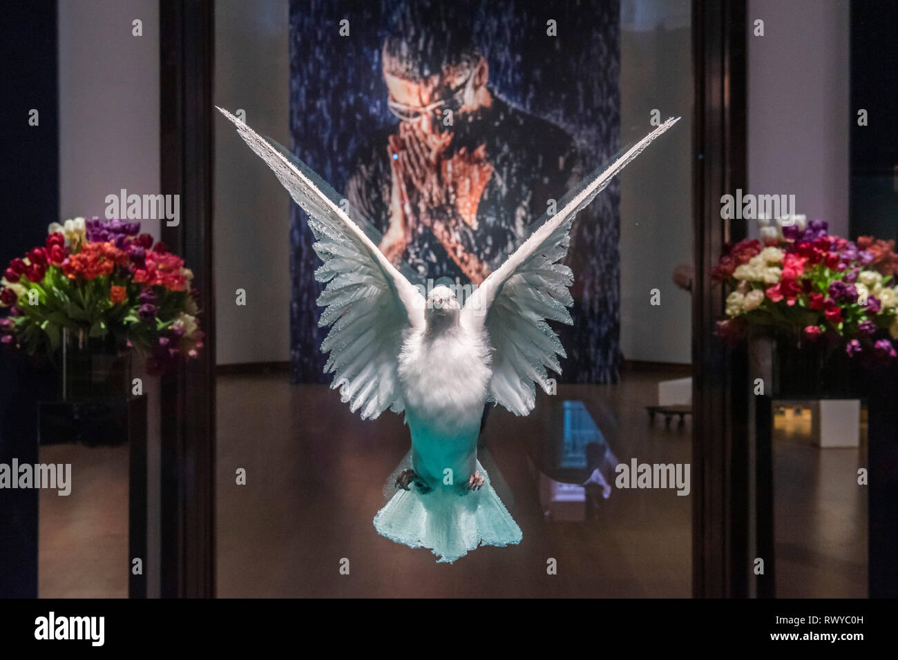 STRICTLY EMBARGOED UNTIL 23:00PM ON FRIDAY 8TH MARCH 2019. Christie's King Street, London, UK. 8th Mar, 2019.Damien Hirst, The Incomplete Truth, Executed in 2006, est £1-1.5m - Christie's presents an exhibition of works from its upcoming The George Michael Collection Evening and Online Auctions, on view to the public from 9-15 March 2019. Credit: Guy Bell/Alamy Live News Stock Photo