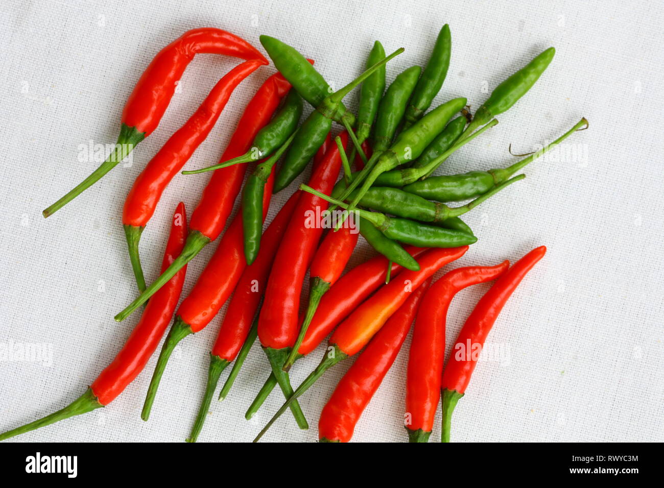 Red and green Thai chili Stock Photo Alamy
