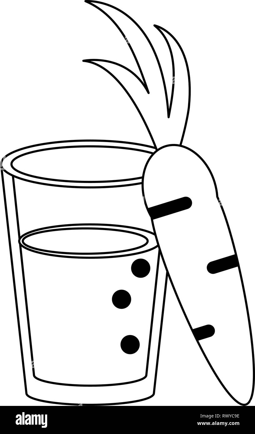 carrot juice cup drink in black and white Stock Vector Image & Art Alamy