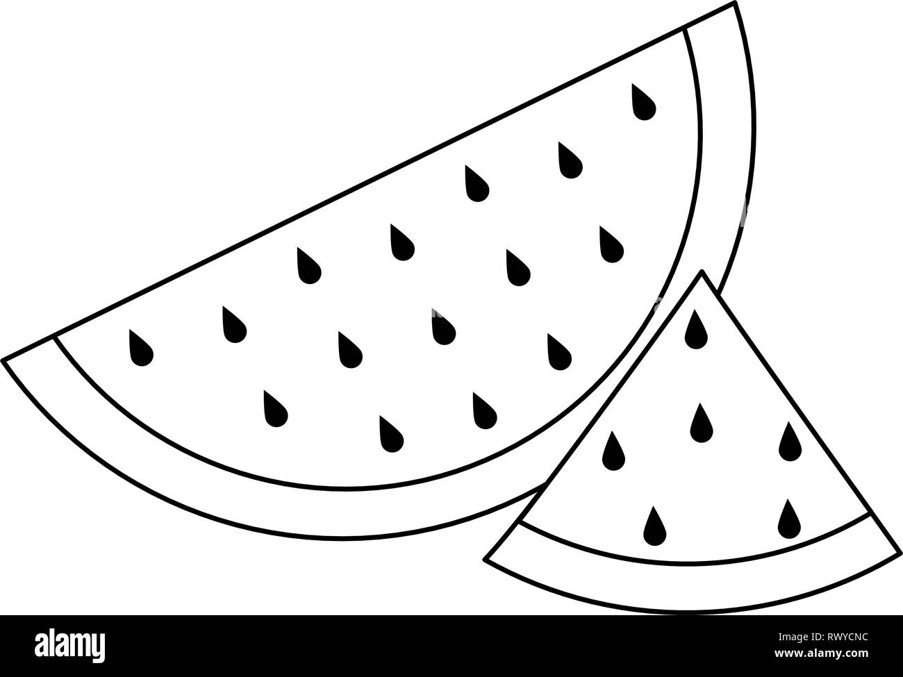 Watermelon fruit slices in black and white Stock Vector Image & Art - Alamy