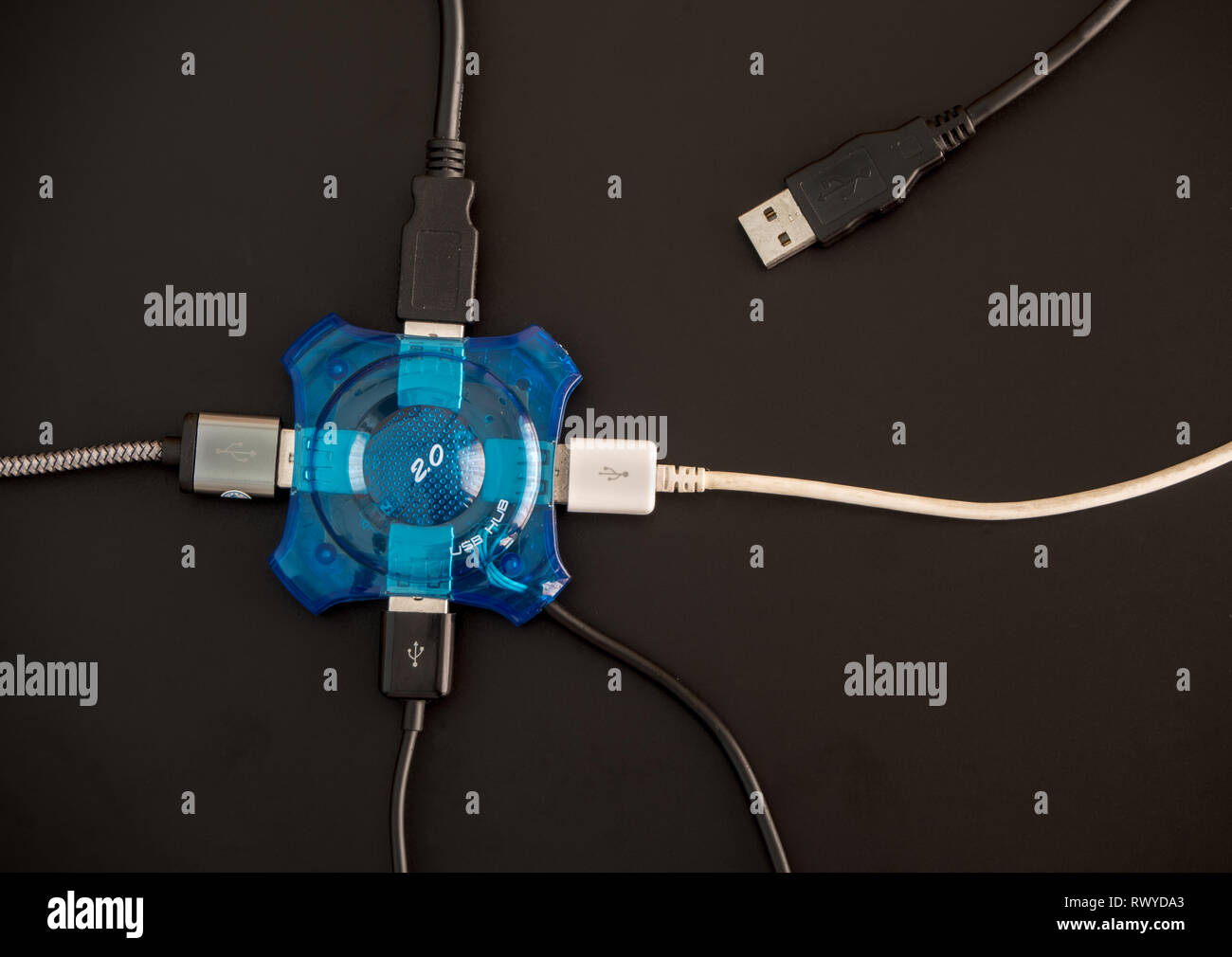 USB Hub Seperate the USB equipment connection Stock Photo - Alamy