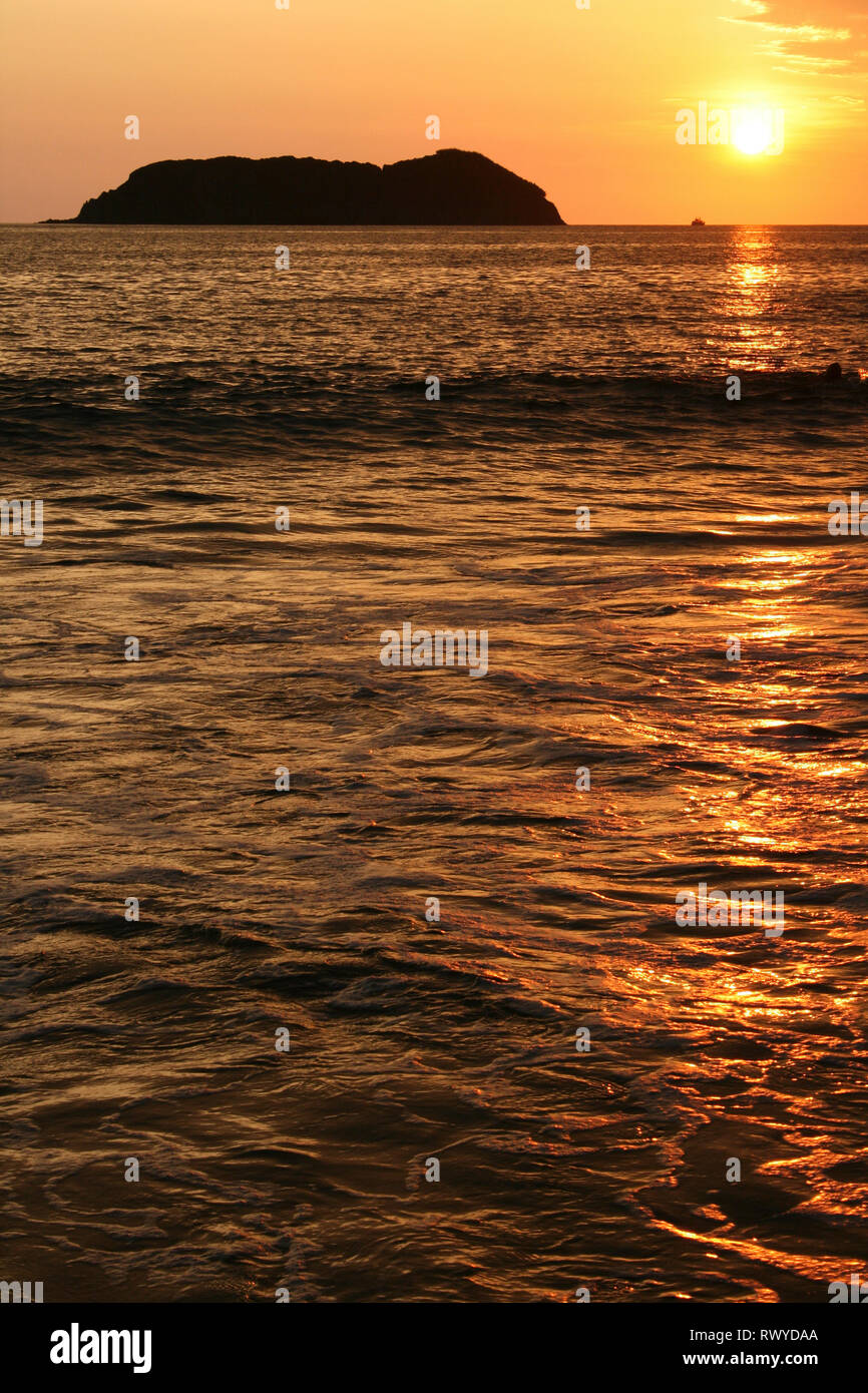 Sunset On Manual Antonio Beach, Costa Rica Stock Photo