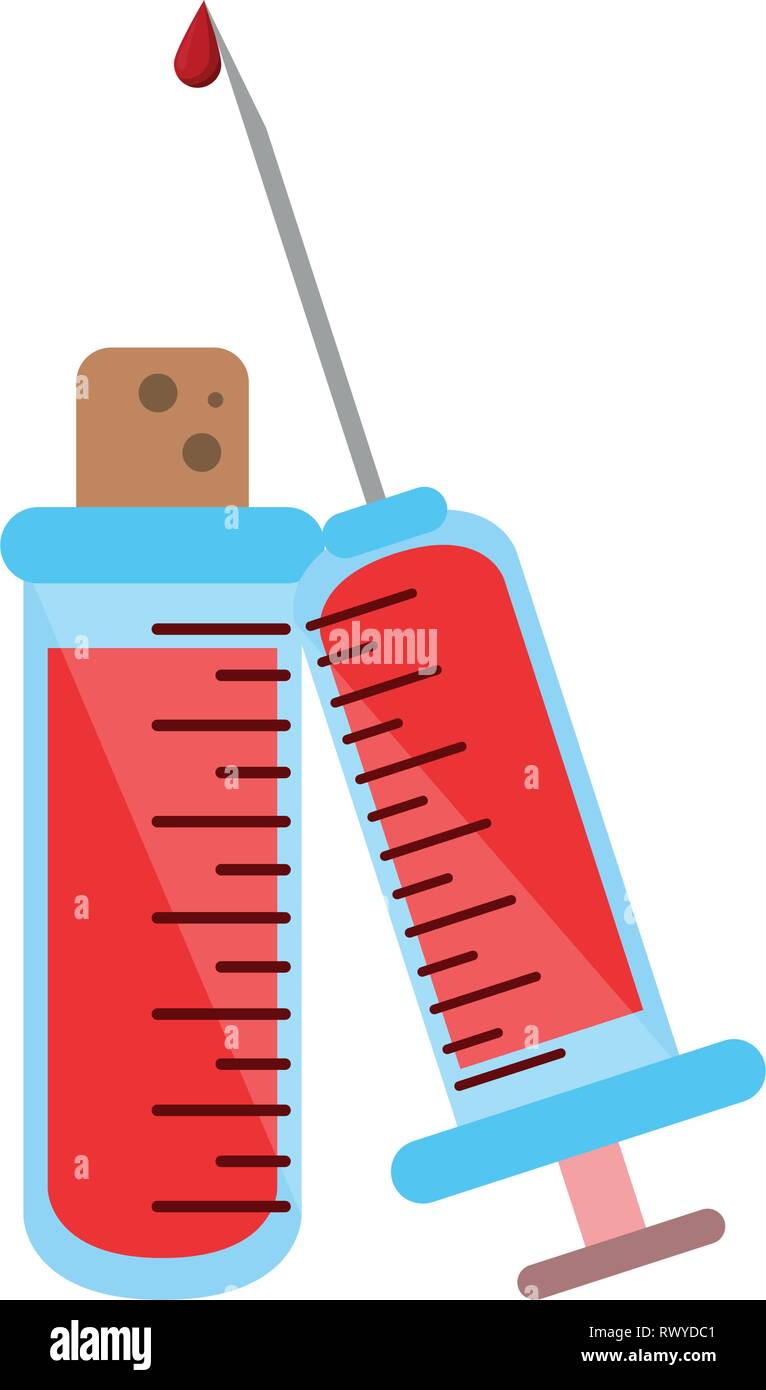 blood syringe and test tube Stock Vector Image & Art - Alamy