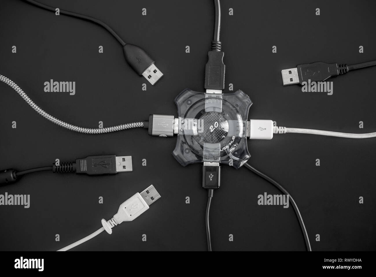 USB Hub Seperate the USB equipment connection Stock Photo Alamy