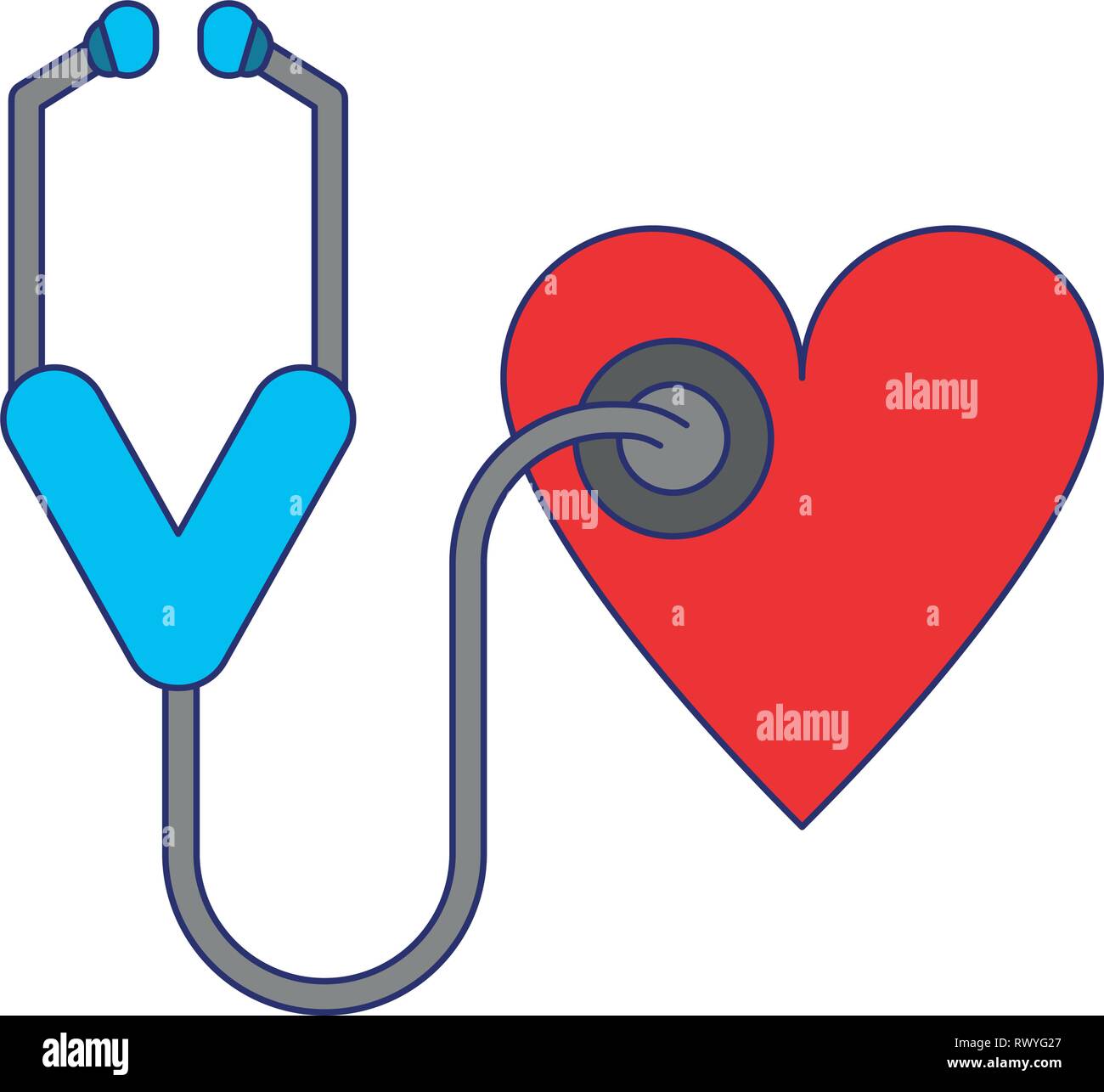 Stethoscope and heart medical symbol Stock Vector Image & Art Alamy