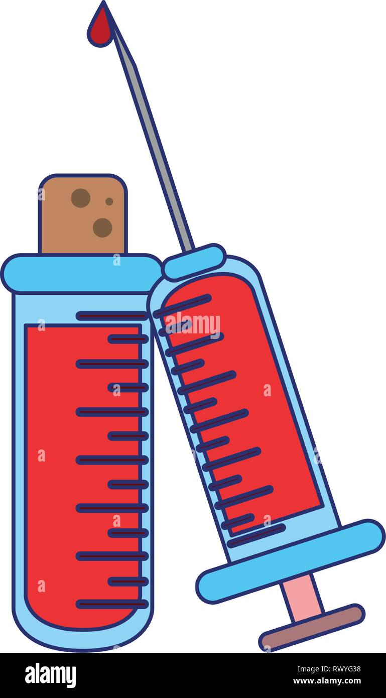 blood syringe and test tube Stock Vector Image & Art - Alamy