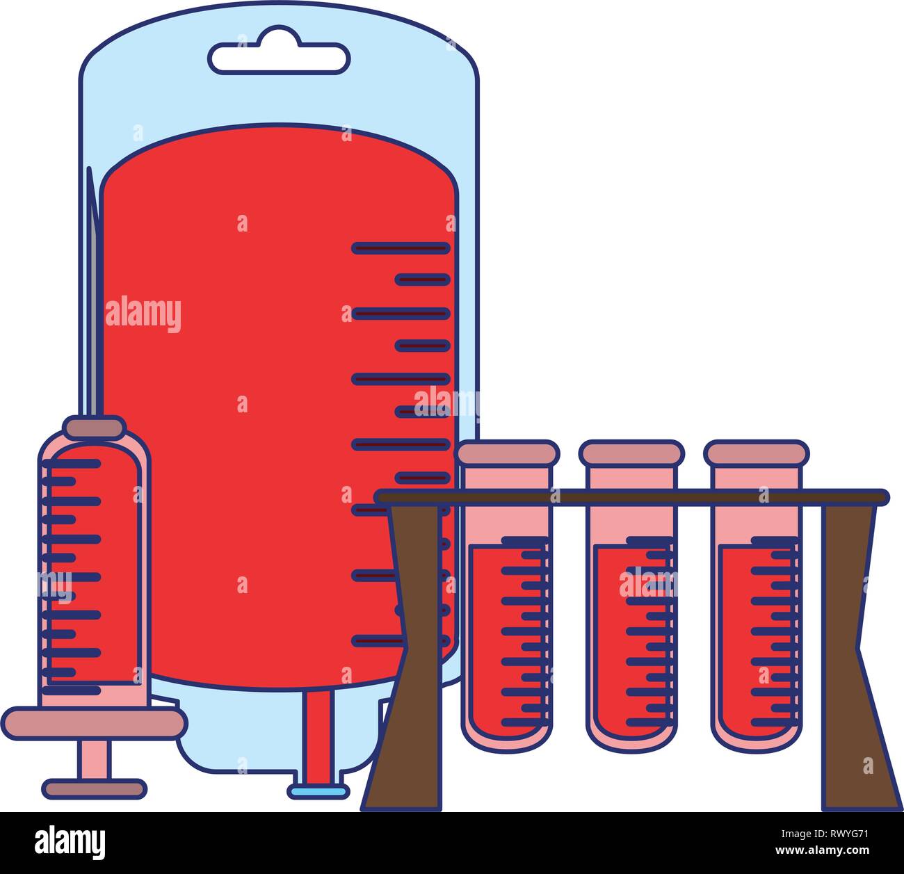 blood bag and test tubes Stock Vector Image & Art - Alamy